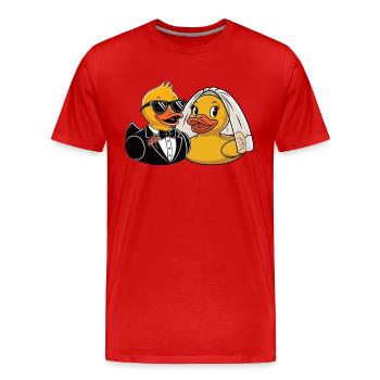 Rubber ducks Newlyweds - Men's Premium Organic T-Shirt - red - Front - Damien (186cm)