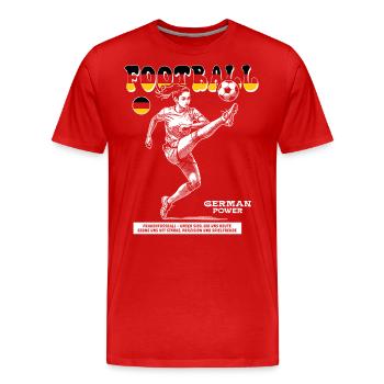 Germany Fußballerin Shirt: Spektakulärer Pass - Männer Premium Bio T-Shirt - Rot - Vorne - Damien (186cm)