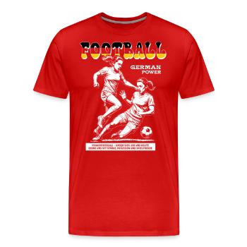 Deutscher Frauenfußball Shirt: Spielfreude pur - Männer Premium Bio T-Shirt - Rot - Vorne - Damien (186cm)