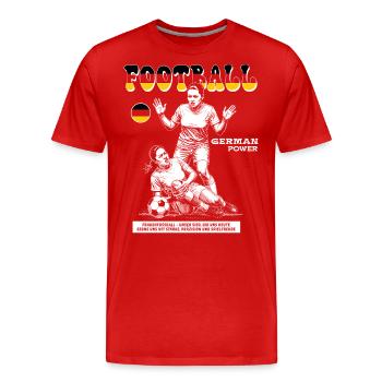 German Fußballspielerin Shirt: Faulspiel mit Folge - Männer Premium Bio T-Shirt - Rot - Vorne - Damien (186cm)