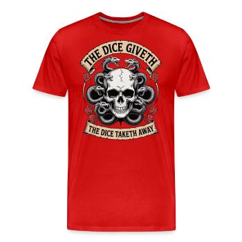 The dice give the dice 1 - Men's Premium Organic T-Shirt - red - Front - Damien (186cm)