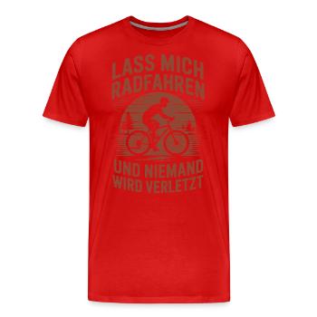 Lass mich radfahren – und niemand wird verletzt - Männer Premium Bio T-Shirt - Rot - Vorne - Damien (186cm)