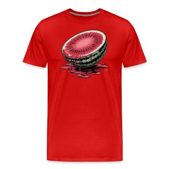 Pastèque juteuse – été, soleil, fraîcheur - T-shirt bio Premium Homme - rouge - Devant - Damien (186cm)