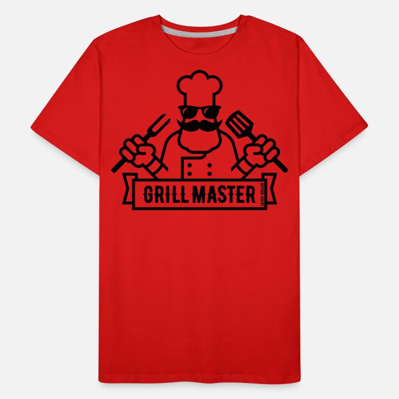 Grill Master (Grilling / Barbecue / BBQ / 1C) Men's Premium Organic T-Shirt