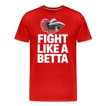 Fight like a Beta – Lustiges Fisch-Design - Männer Premium Bio T-Shirt - Rot - Vorne - Damien (186cm)