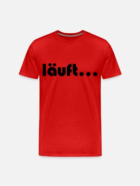 läuft - Männer Premium Bio T-Shirt - Rot