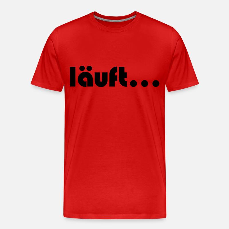 läuft - Männer Premium Bio T-Shirt - Rot