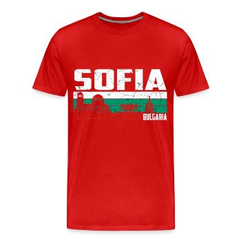 Sofia Bulgarien - Männer Premium Bio T-Shirt - Rot - Vorne - Damien (186cm)