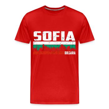 Sofia Bulgarie - T-shirt bio Premium Homme - rouge - Devant - Damien (186cm)