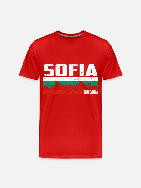 Sofia Bulgaria - Men's Premium Organic T-Shirt - red