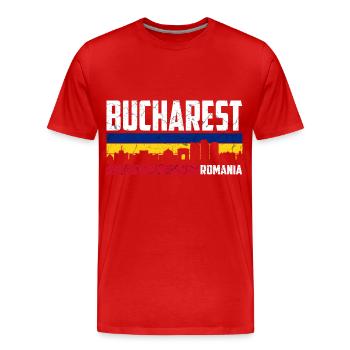 Bukarest Rumänien Stadt Rumänisch Bucharest - Männer Premium Bio T-Shirt - Rot - Vorne - Damien (186cm)