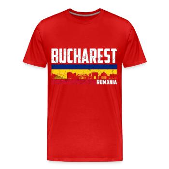 Bukarest Rumänien Stadt Rumänisch - Männer Premium Bio T-Shirt - Rot - Vorne - Damien (186cm)