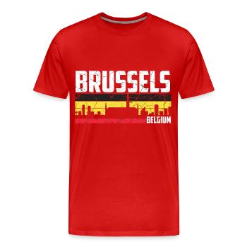 Brüssel Belgien Stadt - Männer Premium Bio T-Shirt - Rot - Vorne - Damien (186cm)