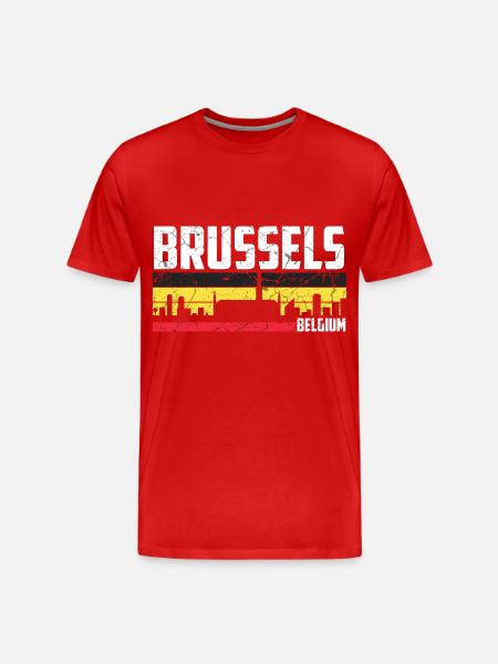 Brussels Belgium City - Men's Premium Organic T-Shirt - red