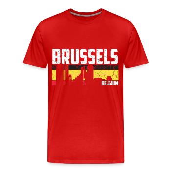 Brüssel Belgien Stadt - Männer Premium Bio T-Shirt - Rot - Vorne - Damien (186cm)