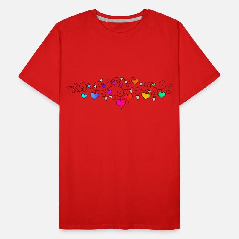 bunte Herzen Valentinstag Männer Premium Bio T-Shirt