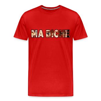 louis de funes ma biche - T-shirt bio Premium Homme - rouge - Devant - Damien (186cm)