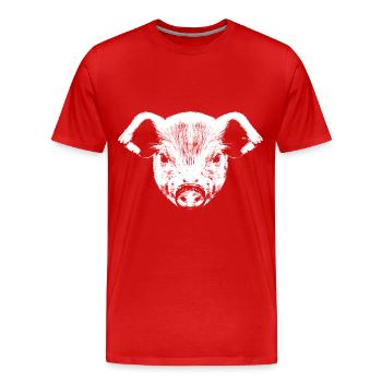 Piglet Graphic / Porcelet Blanc - T-shirt bio Premium Homme - rouge - Devant - Damien (186cm)
