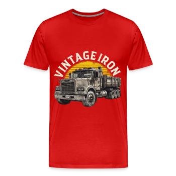 LKW Vintage Trucker Truckerfan Fernfahrer - Männer Premium Bio T-Shirt - Rot - Vorne - Damien (186cm)