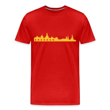 Dresde horizon - T-shirt bio Premium Homme - rouge - Devant - Damien (186cm)