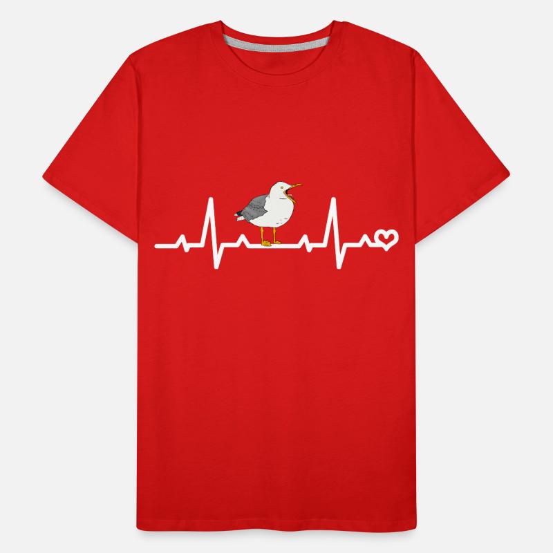 Möwe Herzfrequenz EKG Männer Premium Bio T-Shirt