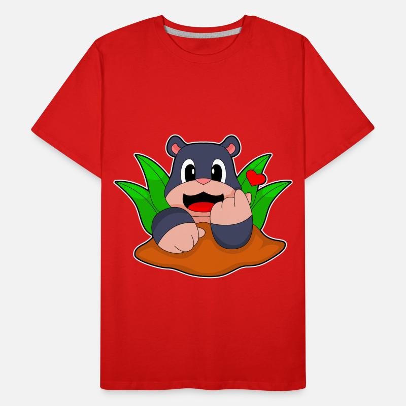 Maulwurf Herz Männer Premium Bio T-Shirt