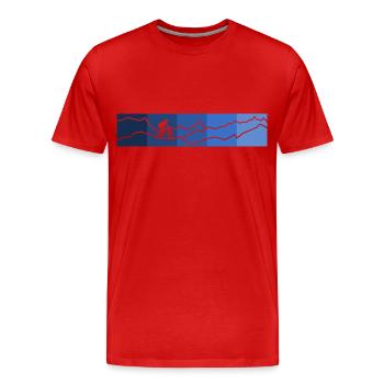 mountainbike rechtecke blue - Männer Premium Bio T-Shirt - Rot - Vorne - Damien (186cm)