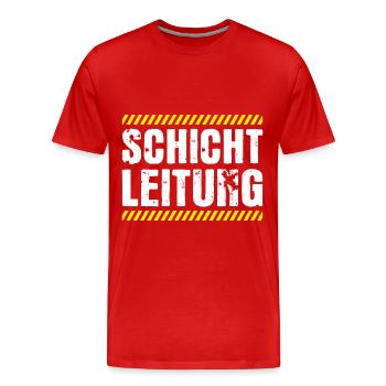Schichtleitung Chef Beruf Humor - Männer Premium Bio T-Shirt - Rot - Vorne - Damien (186cm)