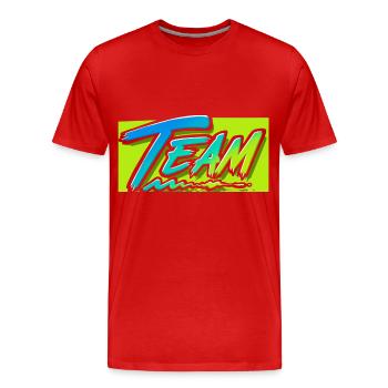 Équipe - T-shirt bio Premium Homme - rouge - Devant - Damien (186cm)