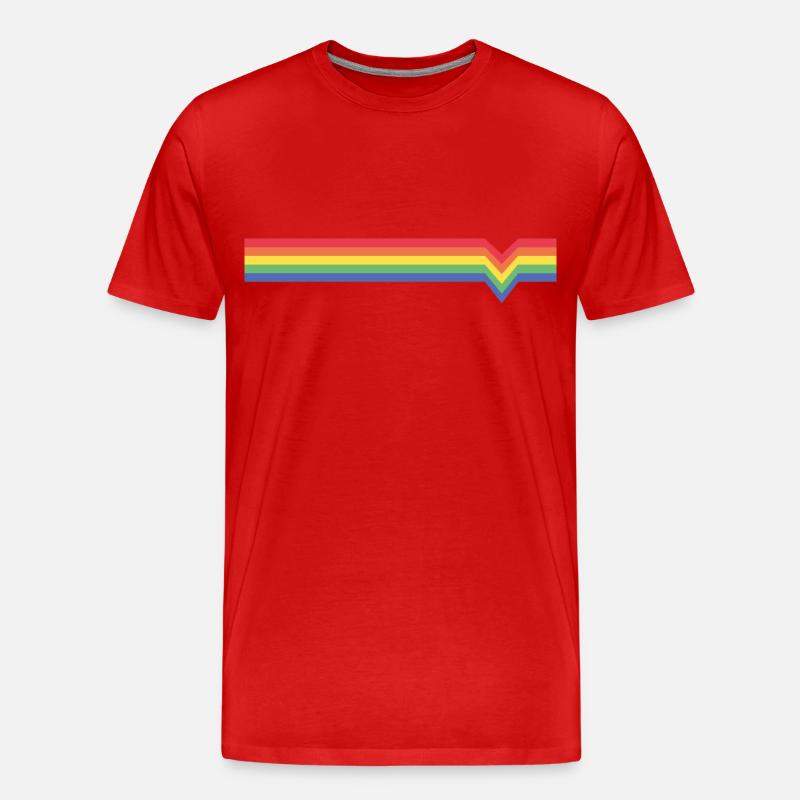 regenbogen - Männer Premium Bio T-Shirt - Rot