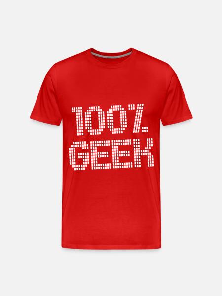 100% Geek! Hundertprozentiger Geek - Männer Premium Bio T-Shirt - Rot