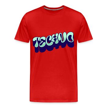 Techno - T-shirt bio Premium Homme - rouge - Devant - Damien (186cm)