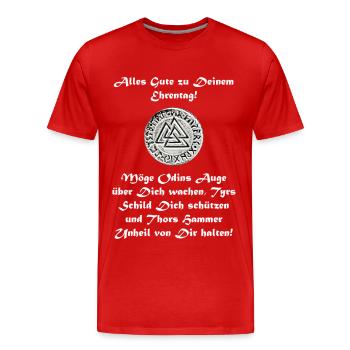Odin Geburtstag - Männer Premium Bio T-Shirt - Rot - Vorne - Damien (186cm)