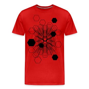 Honeycomb Cosmic - T-shirt bio Premium Homme - rouge - Devant - Damien (186cm)
