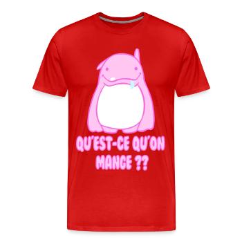 manger ! - T-shirt bio Premium Homme - rouge - Devant - Damien (186cm)