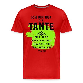 Tante und Erziehung - Männer Premium Bio T-Shirt - Rot - Vorne - Damien (186cm)