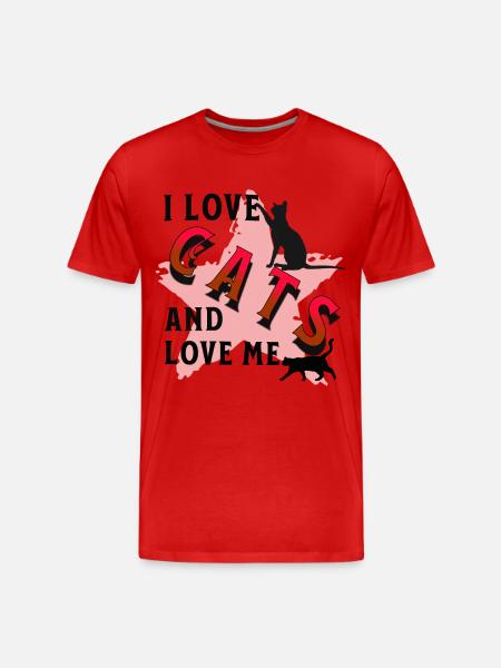 Cats Love Katzenliebe - Männer Premium Bio T-Shirt - 