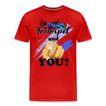 Trumpet i play Trumpet Trumpeter - Men's Premium Organic T-Shirt - red - Front - Damien (186cm)