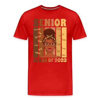 Senior Class Of 2023 Back To School Graduation - Men's Premium Organic T-Shirt - red - Front - Damien (186cm)