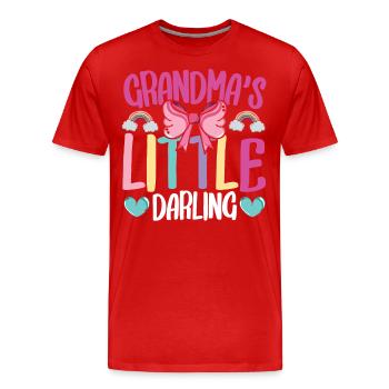 Grandma's Little Darling Kiddie Ribbon Hearts - Männer Premium Bio T-Shirt - Rot - Vorne - Damien (186cm)