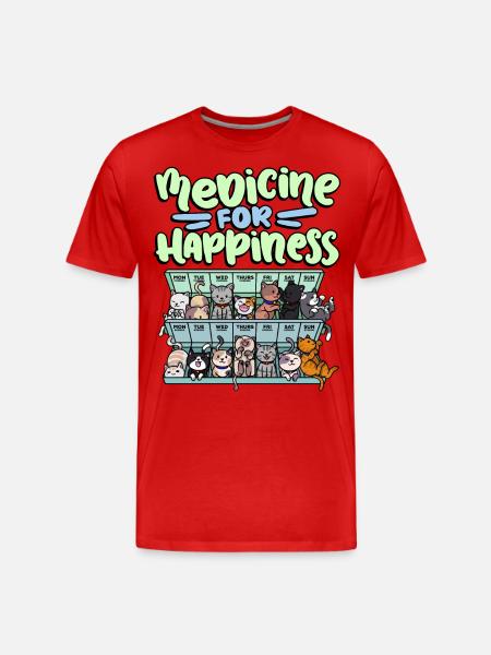 My Happy Medicine Every Day Pill - Men's Premium Organic T-Shirt - red