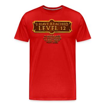 Ich Habe Die Stufe 12 Erreicht Rpg Online Gaming - Männer Premium Bio T-Shirt - Rot - Vorne - Damien (186cm)