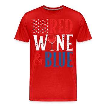 Red wine and blue July 4 liquor drink - Men's Premium Organic T-Shirt - red - Front - Damien (186cm)