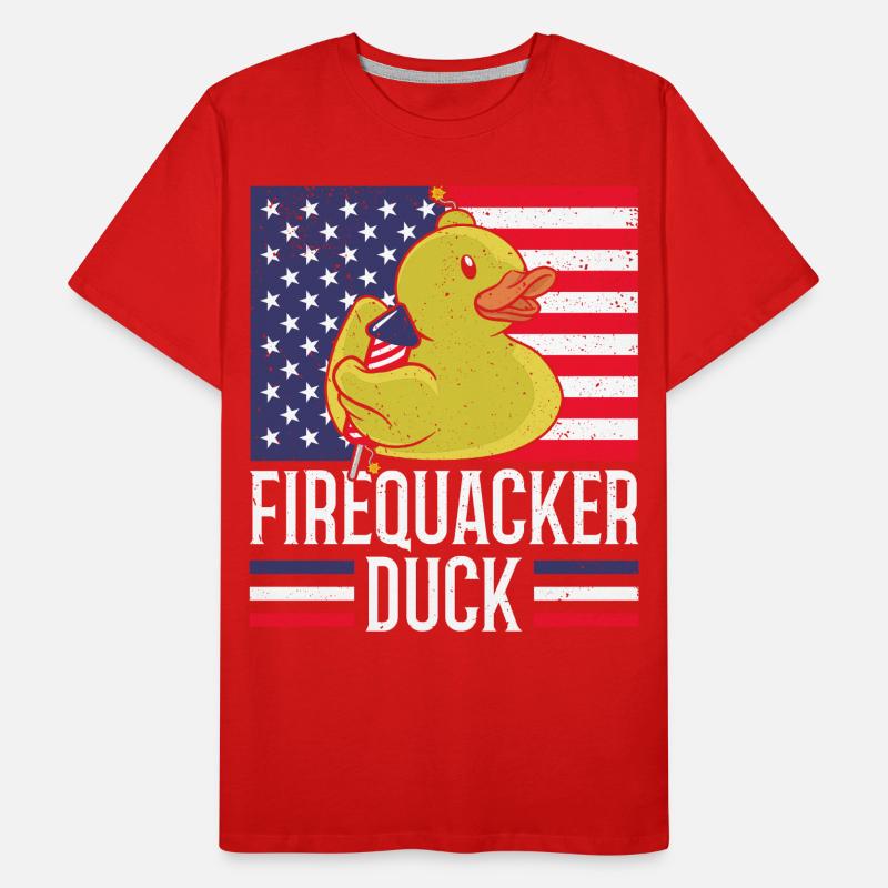 Firequacker Duck July 4 Firecracker Men's Premium Organic T-Shirt