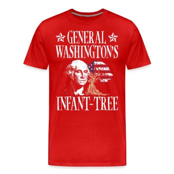 General Washingtons Säuglingsbaum 4. Juli - Männer Premium Bio T-Shirt - Rot - Vorne - Damien (186cm)