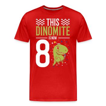 Ce dinomite est maintenant 8 Dinosaures Juillet 4, 8. - T-shirt bio Premium Homme - rouge - Devant - Damien (186cm)
