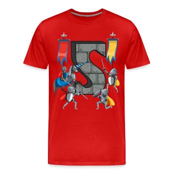 Chevaliers médiévaux Histoire médiévale - T-shirt bio Premium Homme - rouge - Devant - Damien (186cm)