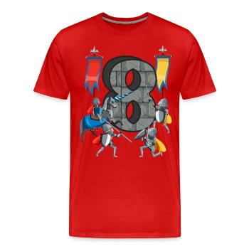 Chevaliers médiévaux Histoire médiévale - T-shirt bio Premium Homme - rouge - Devant - Damien (186cm)