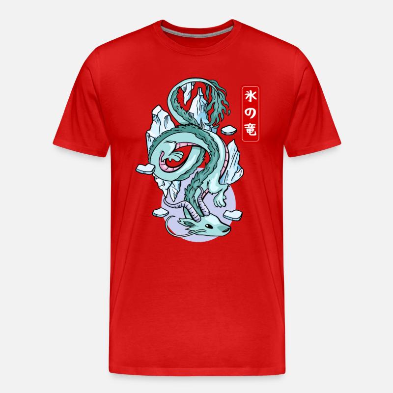 Japanischer Eisdrache Elementarer Mythos - Männer Premium Bio T-Shirt - Rot