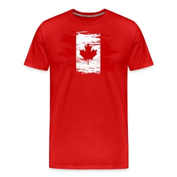 Canada flag used - Men's Premium Organic T-Shirt - red - Front - Damien (186cm)
